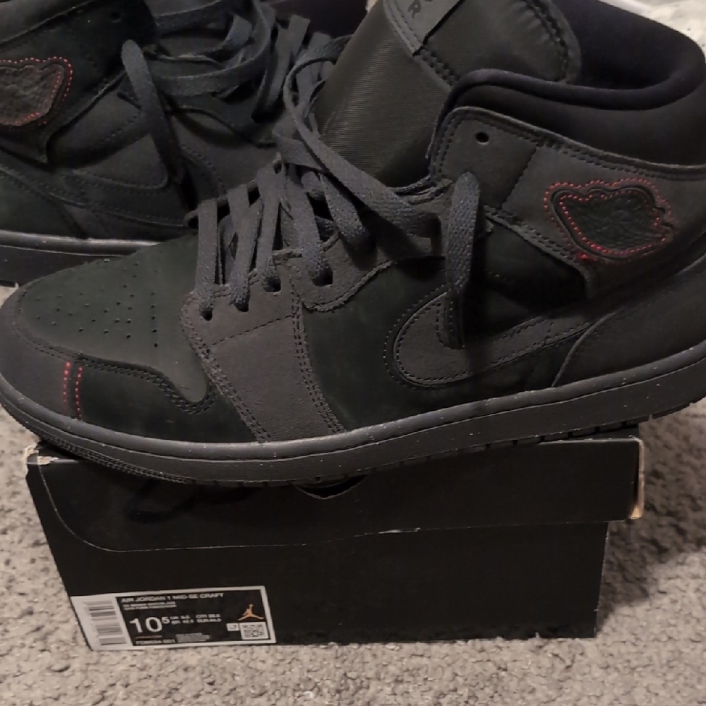 Jordan Black and Red High-Top Sneakers